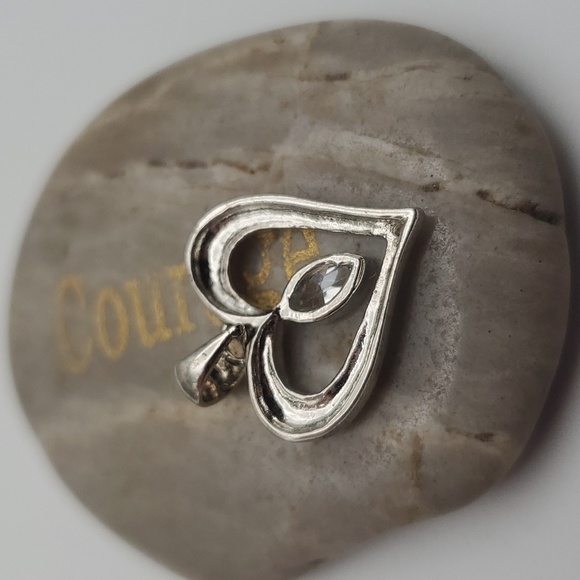 Infinity heart pendant art deco sterling - Picture 3 of 3